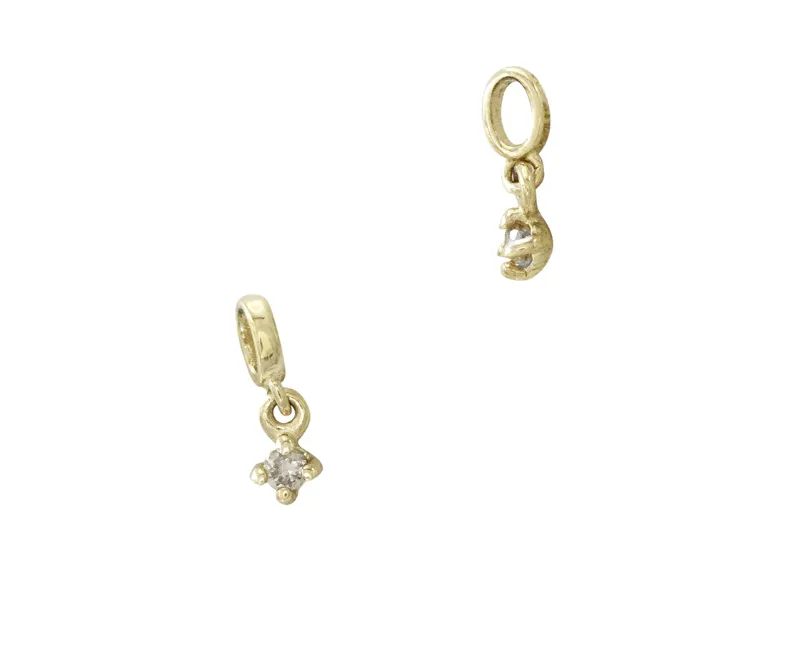 14K 2mm Diamond Prong Charm