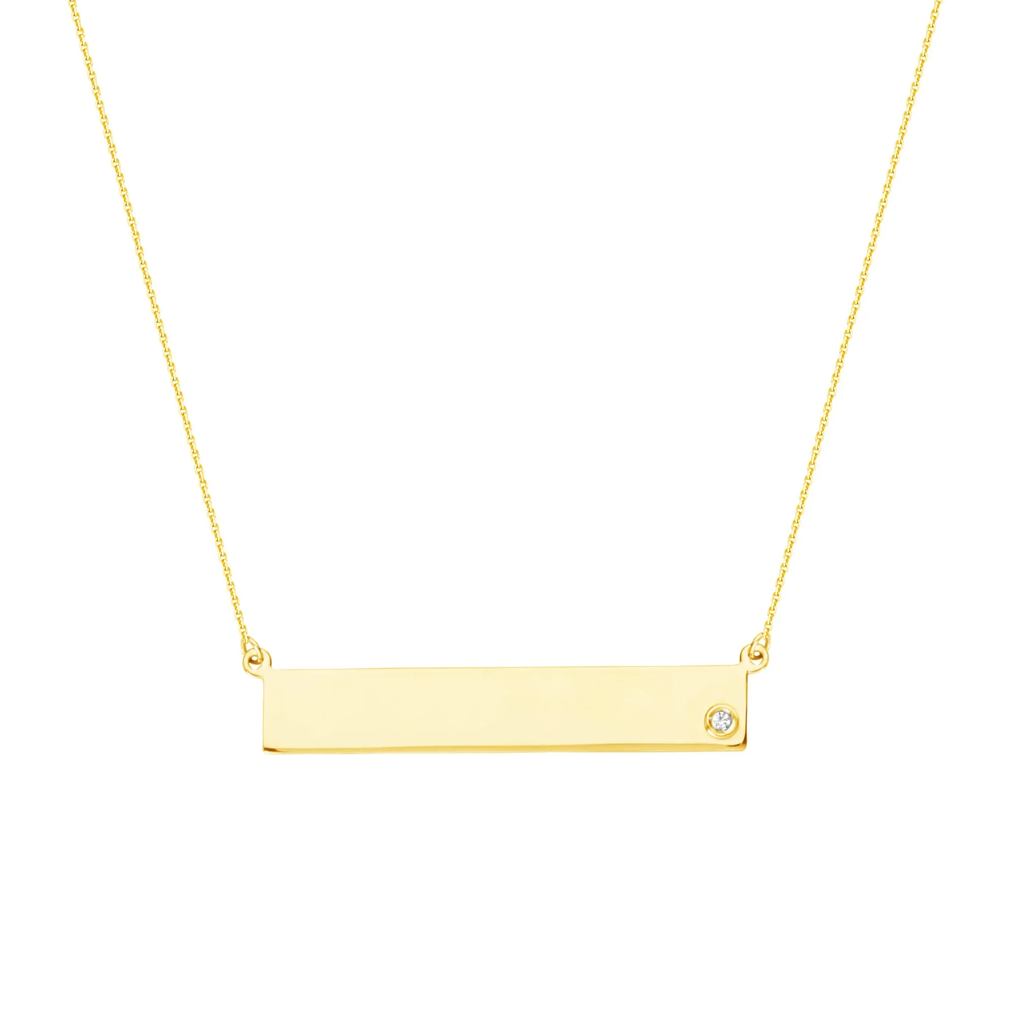 14K DIAMOND BAR NECKLACE