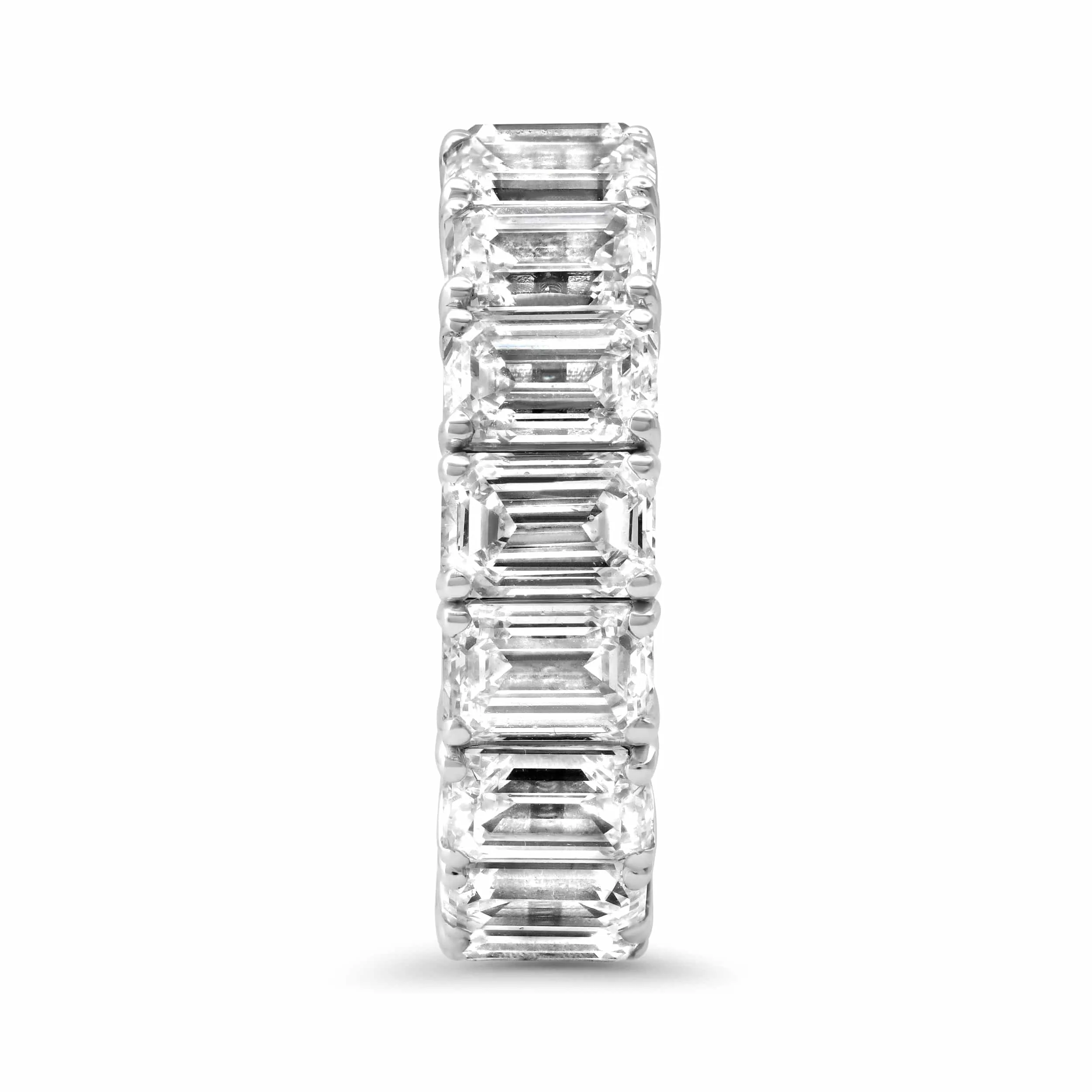 18K Gold Stretch & Stack Emerald Cut Diamond Eternity Rings, Lab Grown Diamonds