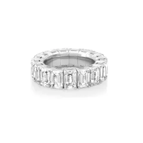 18K Gold Stretch & Stack Emerald Cut Diamond Eternity Rings, Lab Grown Diamonds