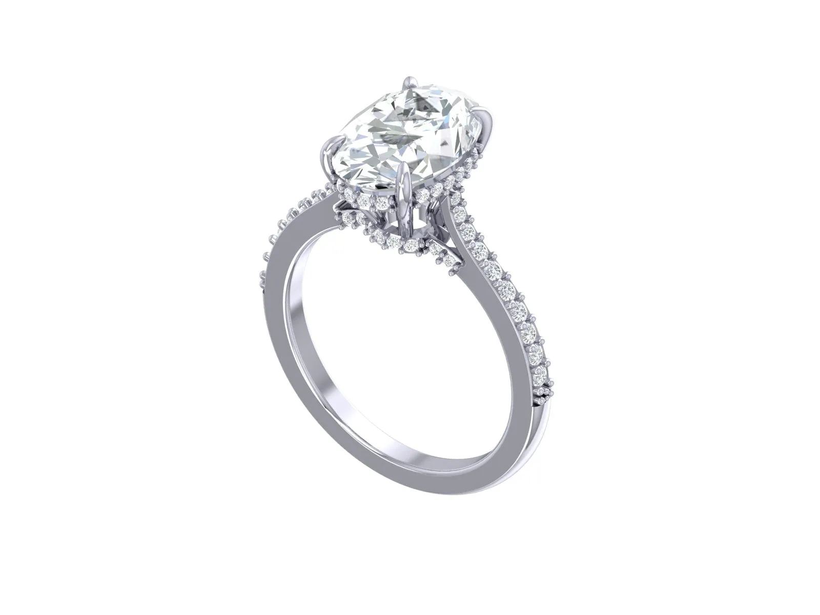 3 ct oval moissanite engagement ring