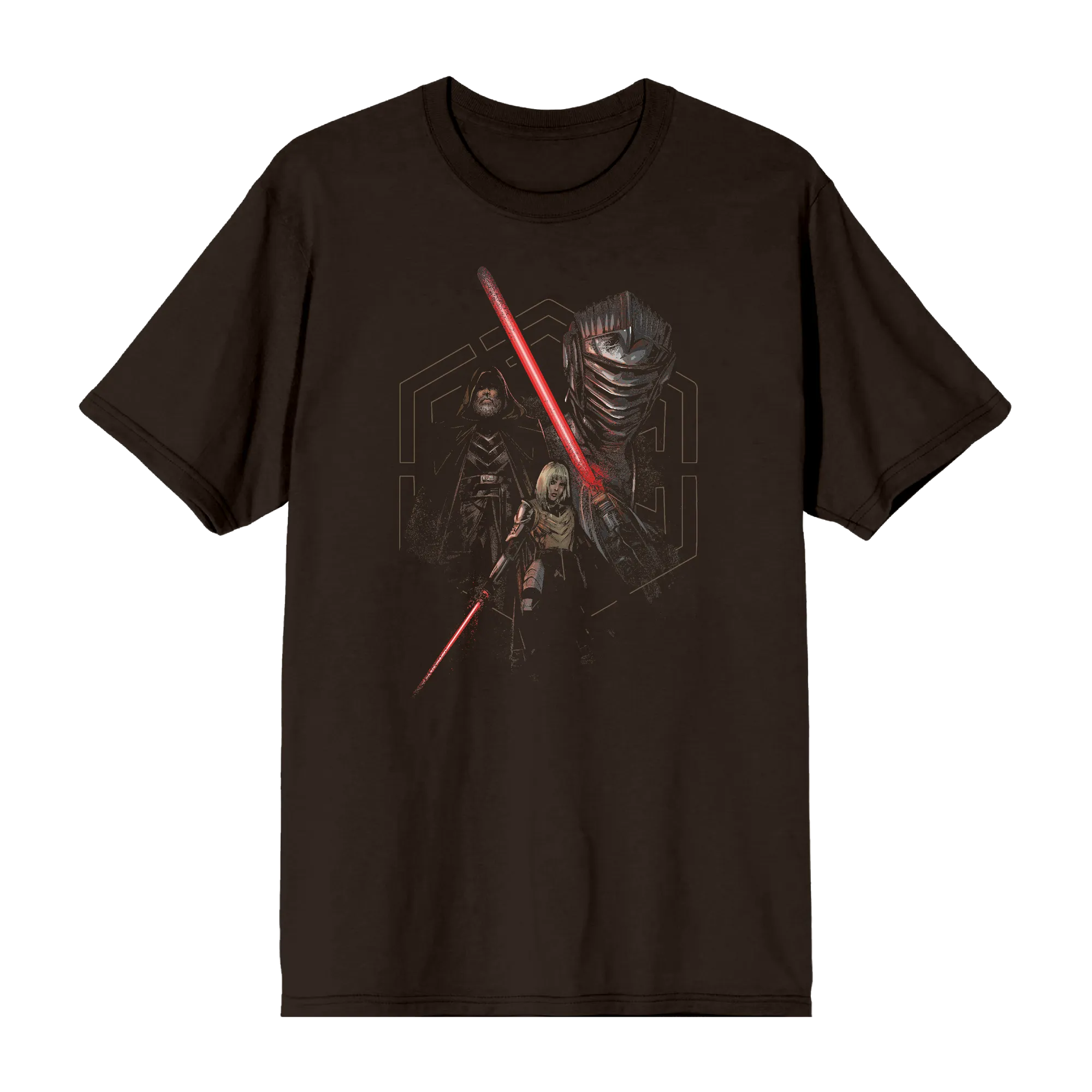 Ahsoka Sith Trio Full Color Print Brown Tee