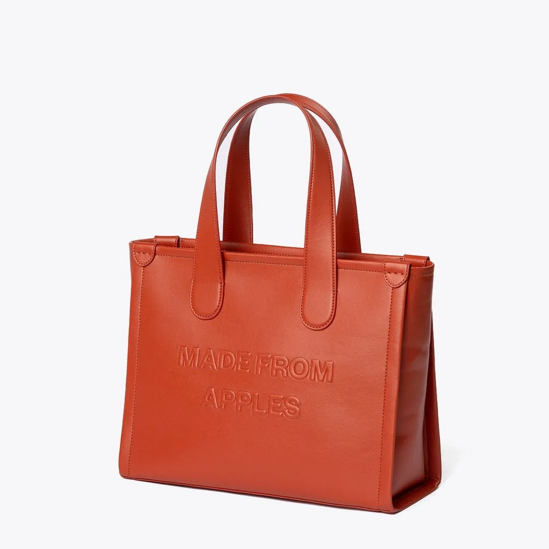 Alma Vegan Apple Leather Tote Bag | Terracotta