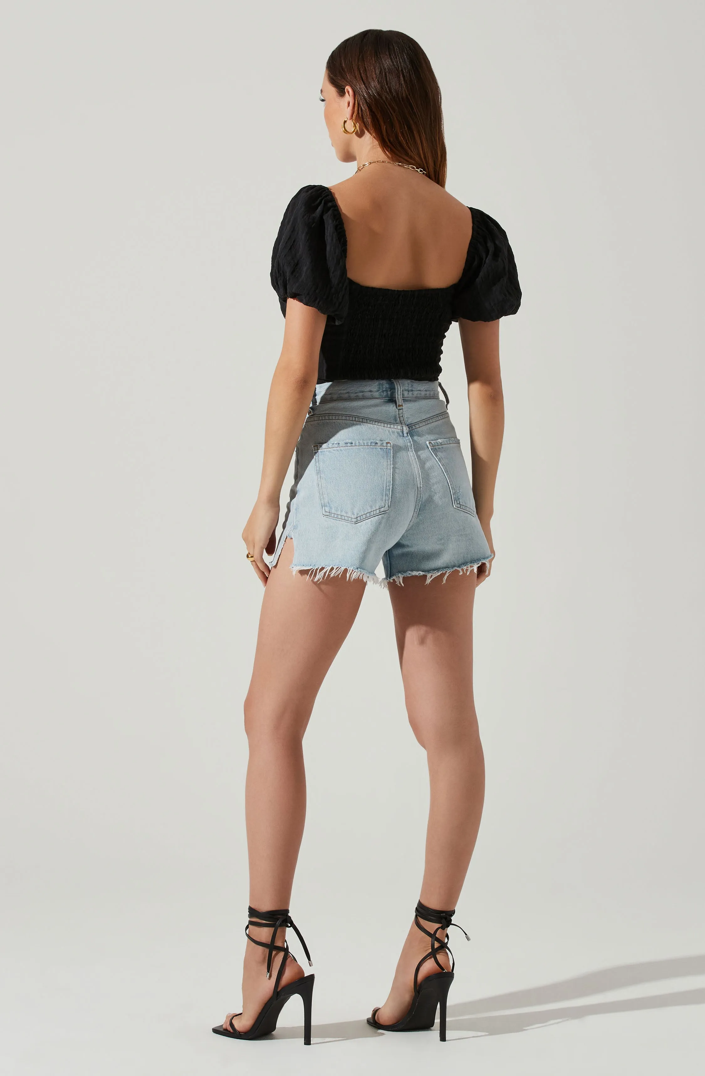 Amadia Puff Sleeve Crop Top