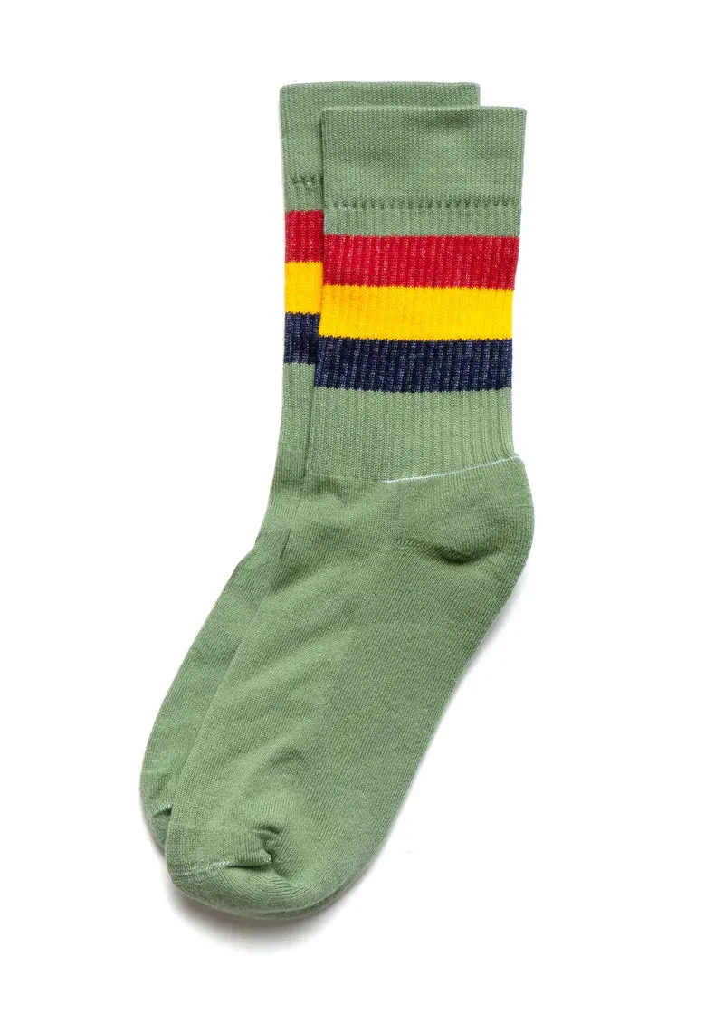 American Trench sol socks olive w yellow/orange