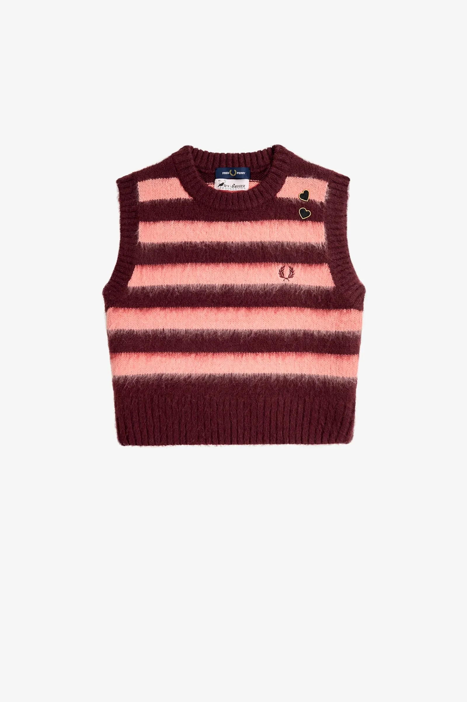 Amy Winehouse Oxblood Striped Knitted Top