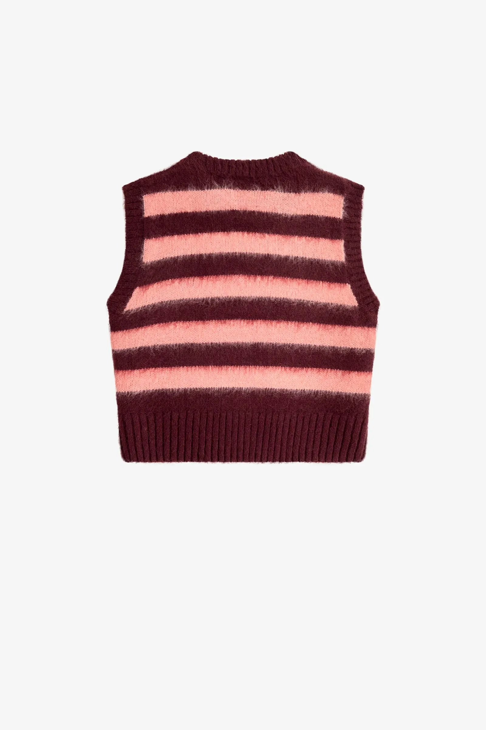 Amy Winehouse Oxblood Striped Knitted Top