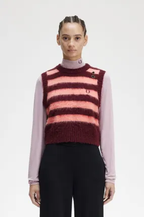 Amy Winehouse Oxblood Striped Knitted Top