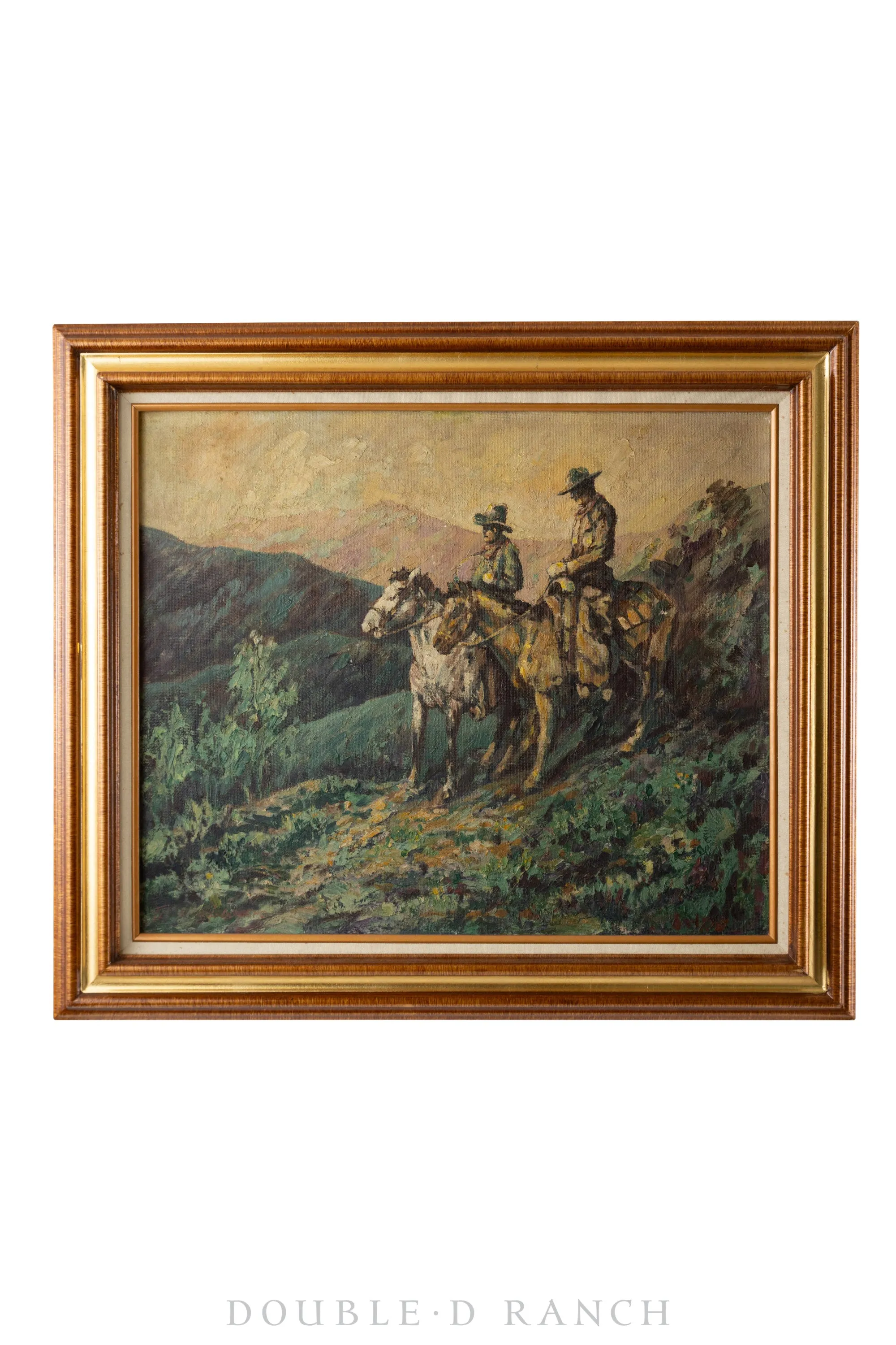 Art, Cowboy Scene, Oil on Masonite, Fernando Lexington Golsch, Early 20th Century, 1277