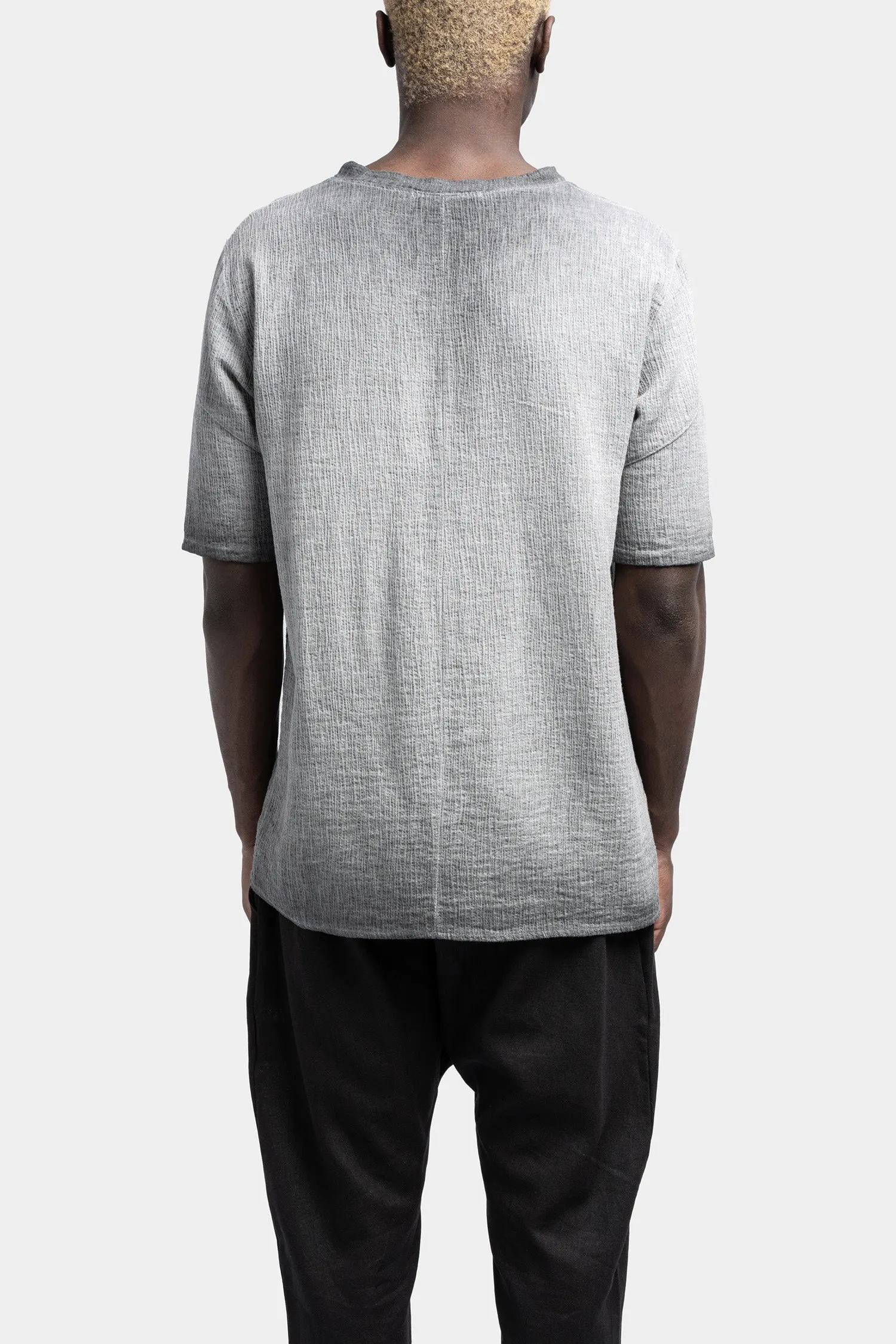 Asymmetrical cotton t-shirt, Cold dyed grey