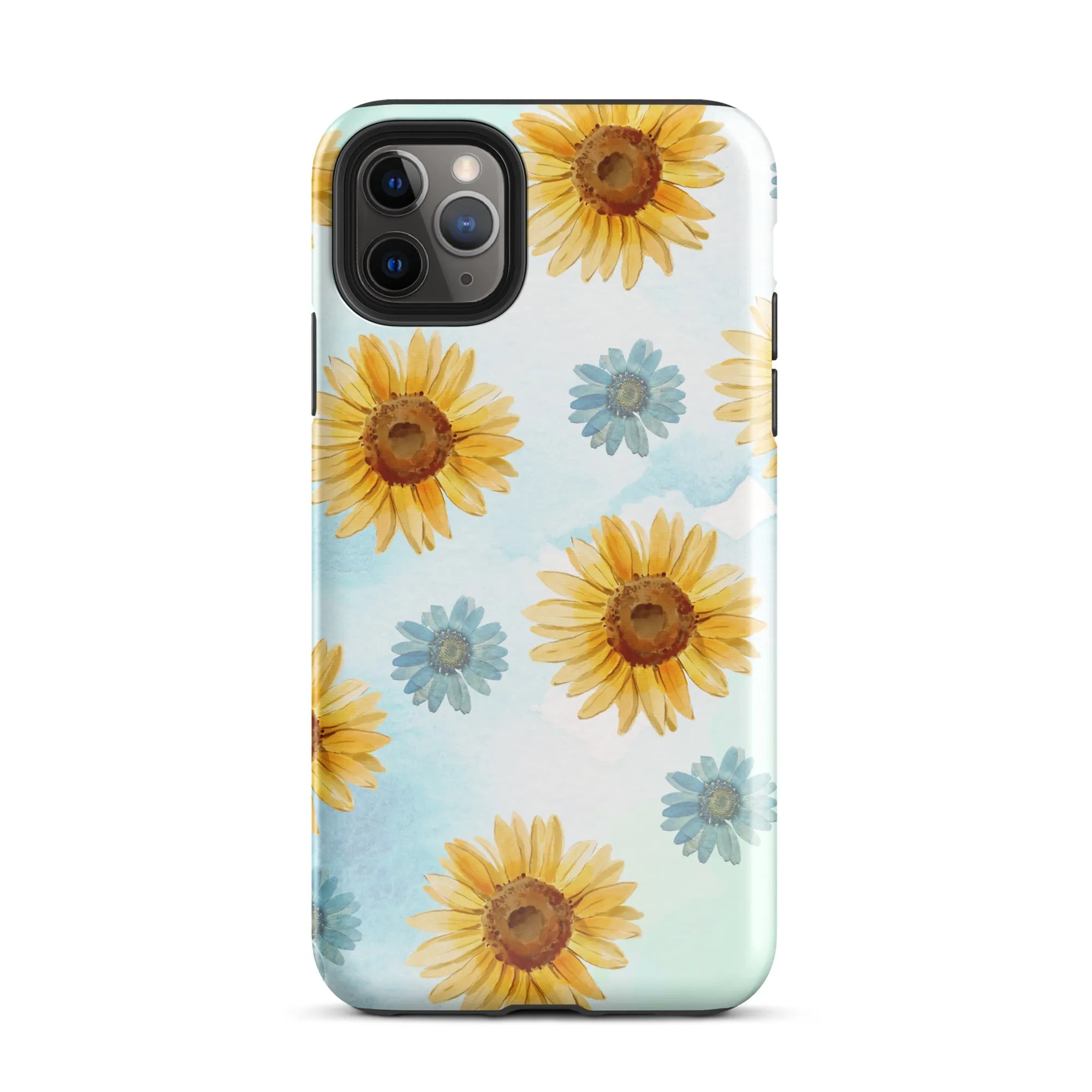 Azure Autumn Blossoms Premium iPhone Case