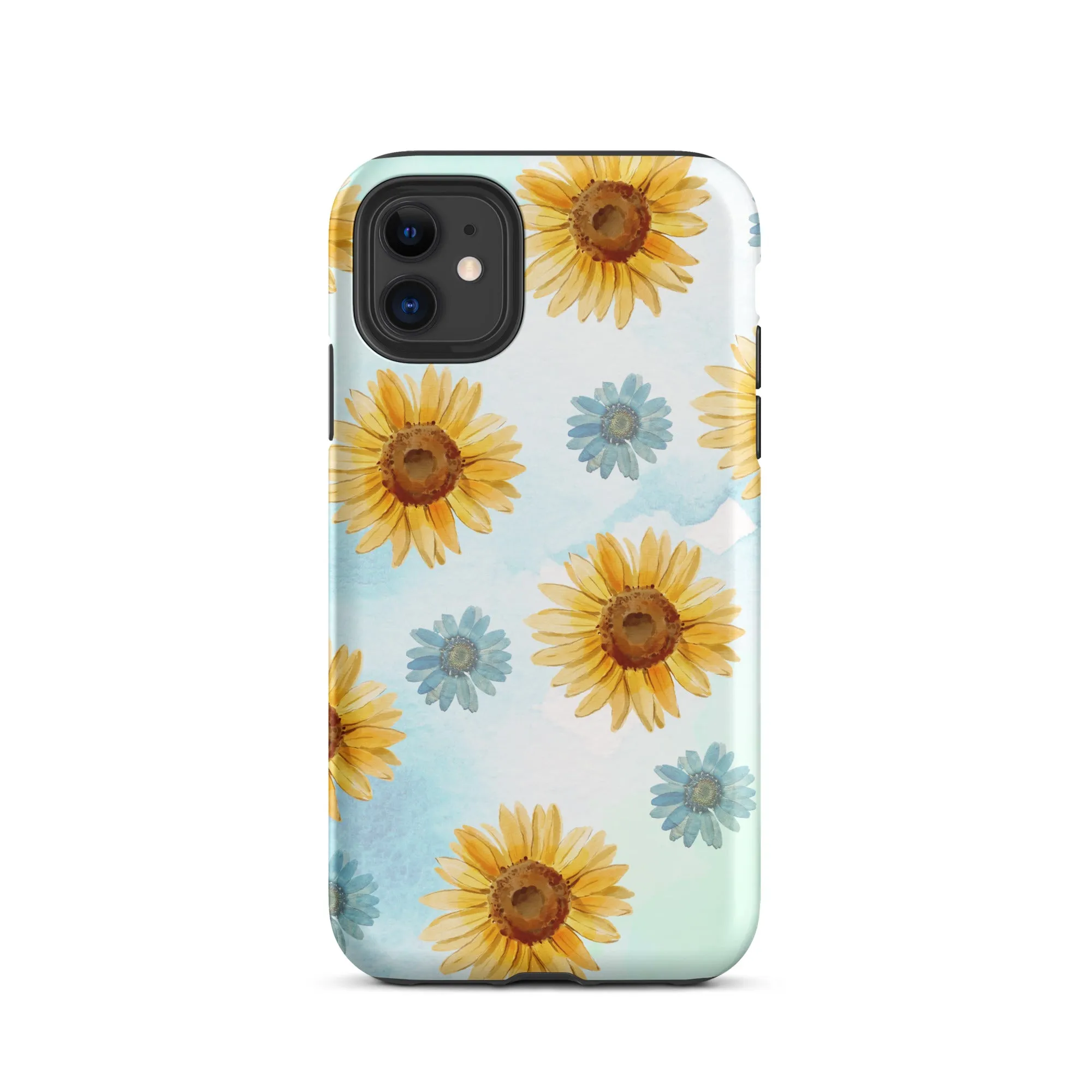 Azure Autumn Blossoms Premium iPhone Case