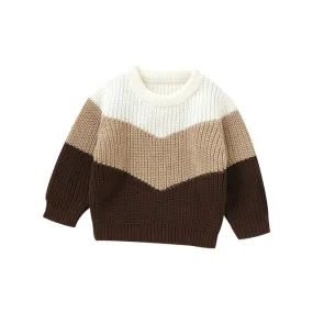 Baby Autumn Chevron Sweater Earthtone Boys Girls to 3T