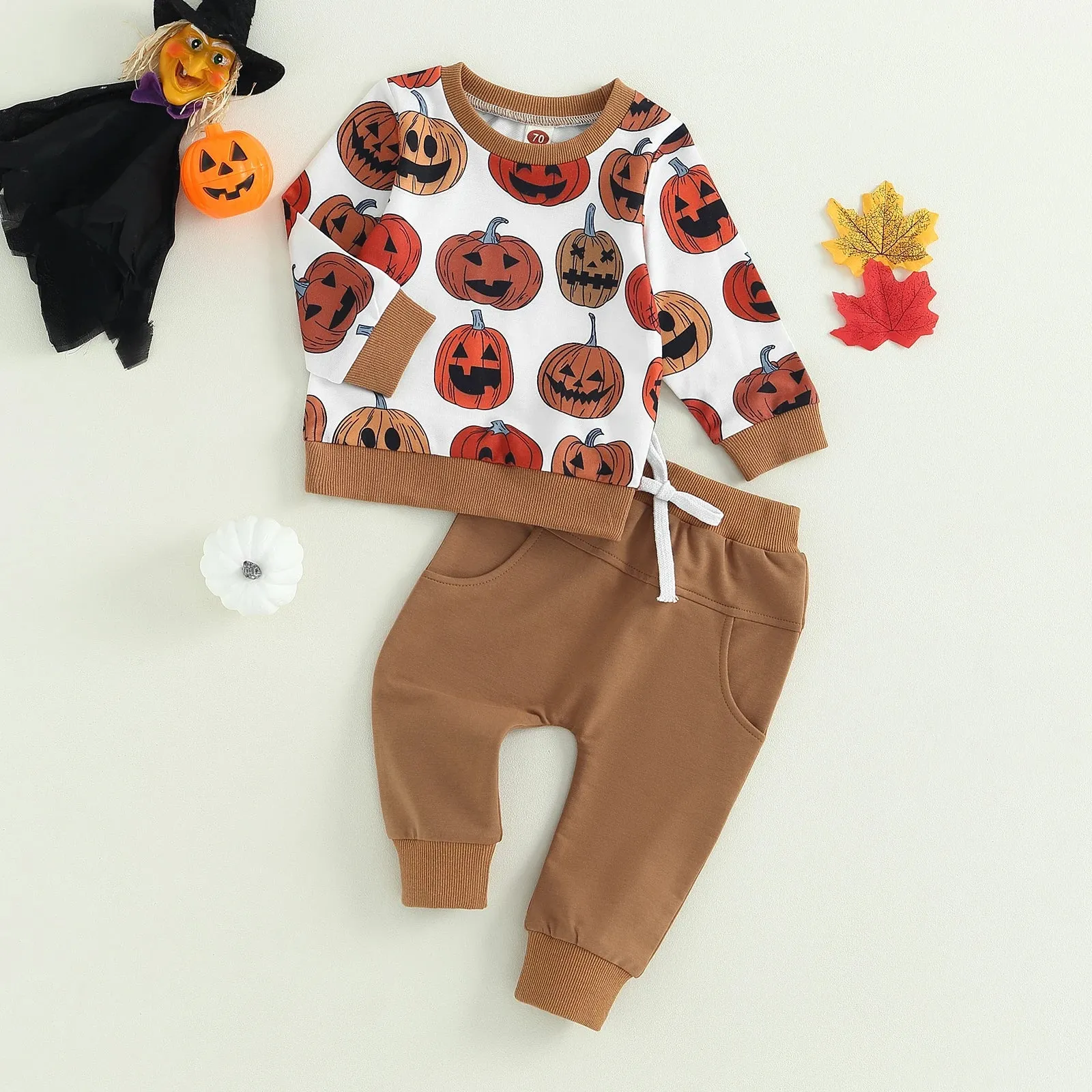 Baby Boys (to 3T) Halloween Pumpkin Loungewear Outfit