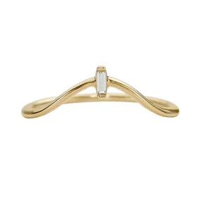 Baguette Diamond Curved Wedding Band