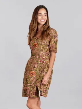 Bali Women's Organic Cotton Dress | Pink Tropical Print