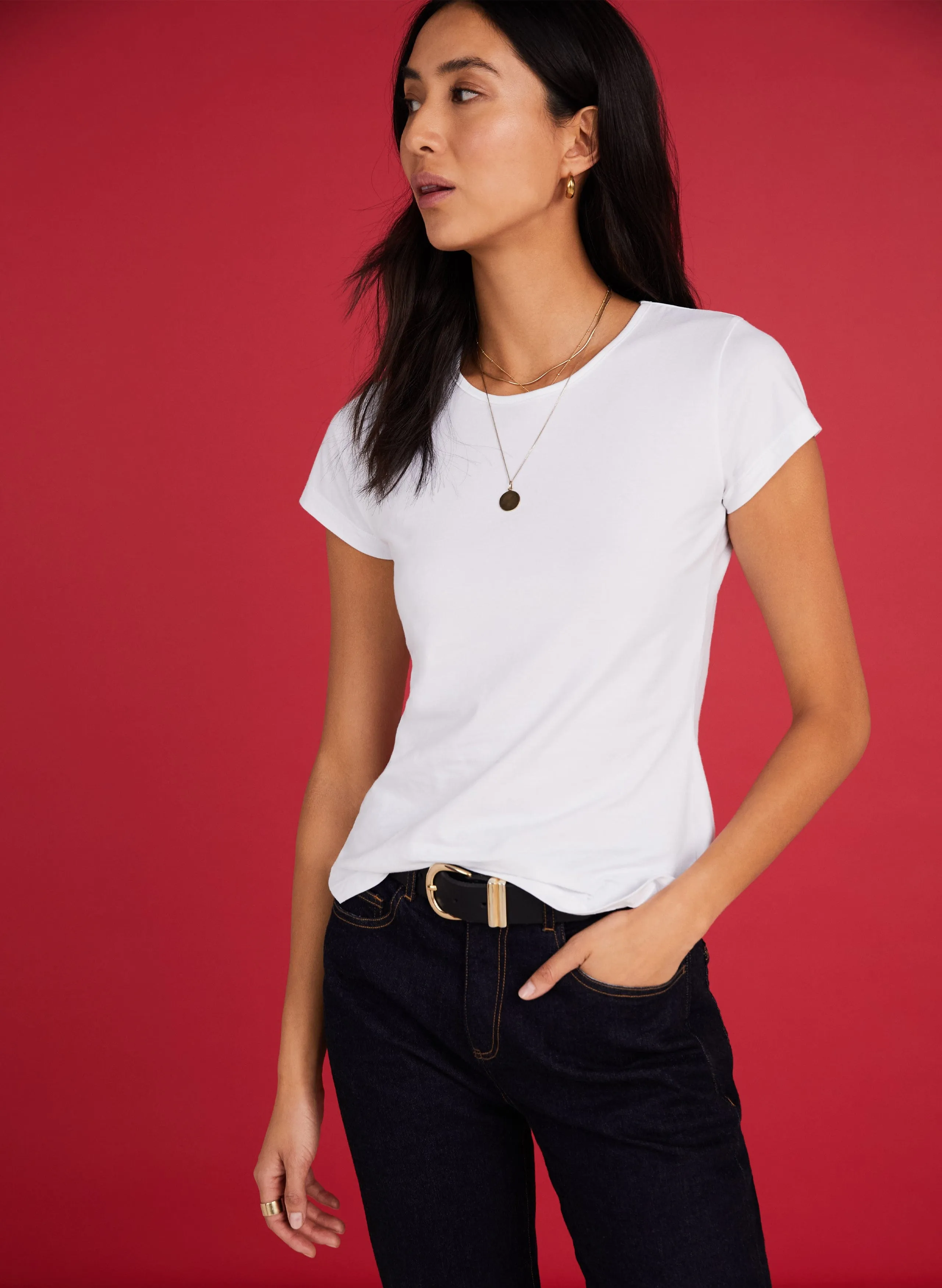 Baukjen Essentials Organic Cotton Slim Tee | Pure White