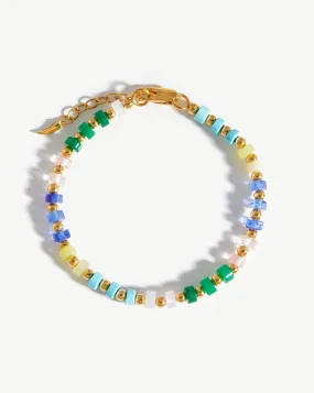 Beaded Bracelet | 18ct Gold Plated/Multi Pastel Beaded