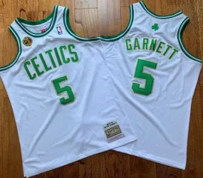 Boston Celtics #5 Kevin Garnett Mitchell&Ness Jersey White