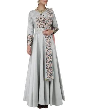 Buy Grey & Pink Anarkali  - Clearance