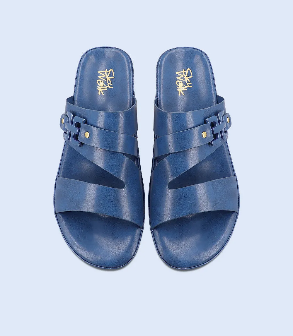 BW7071-NAVY-Women Comfort Slipper