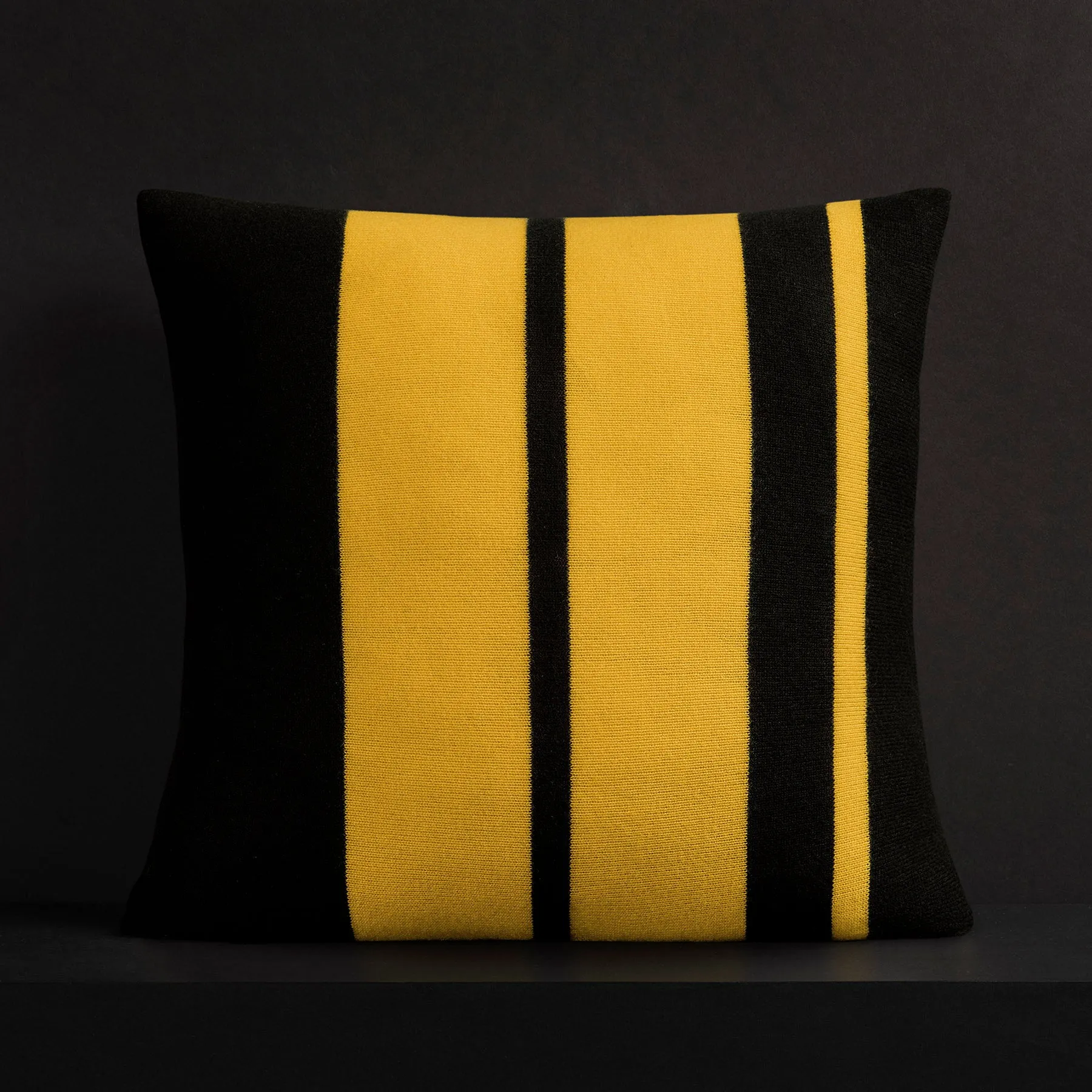 Cashmere Stripe Sham - Black/Crocus