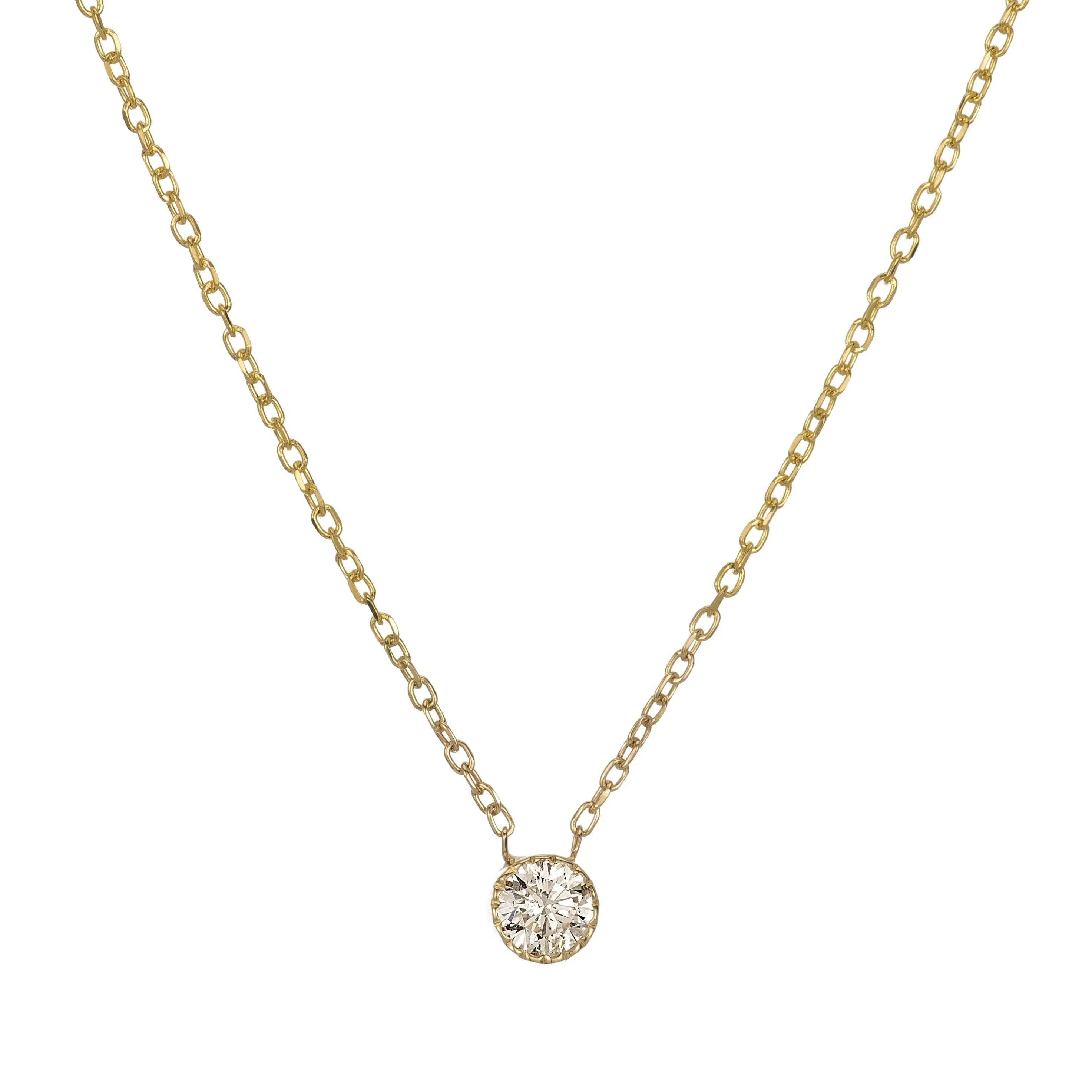 Champagne Diamond Magic Eye Necklace