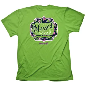 Cherished Girl Too Blessed to Stress Girlie Christian Bright T Shirt