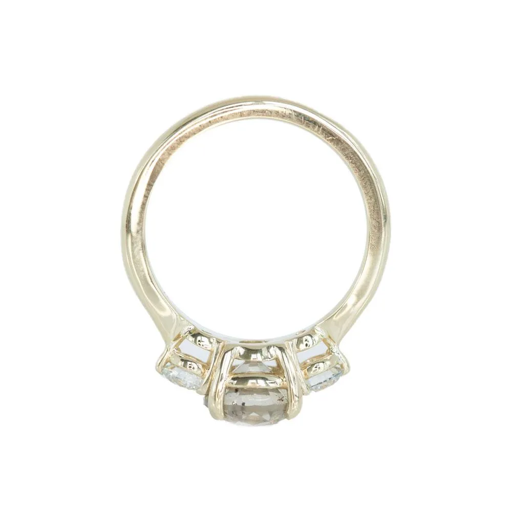 Classic 2.06ct Champagne and white diamond three-stone ring in 14k Yellow Gold