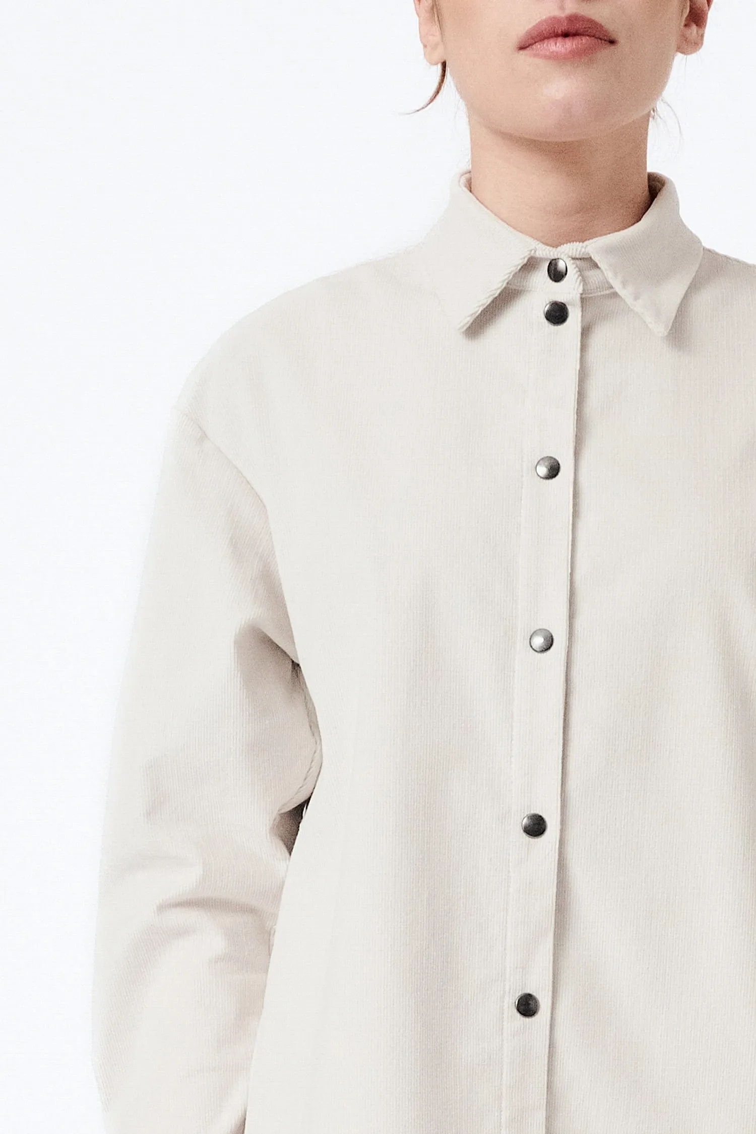 Corduroy Organic Cotton Shirt | White Stone