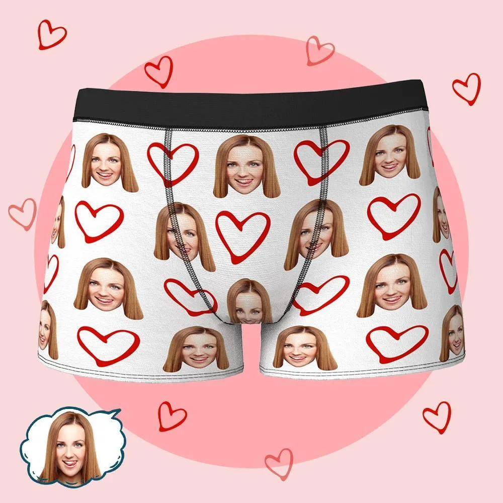 Custom Boxers with Face Custom Waistband Text Boxer Best Valentine's Day Gift for Him