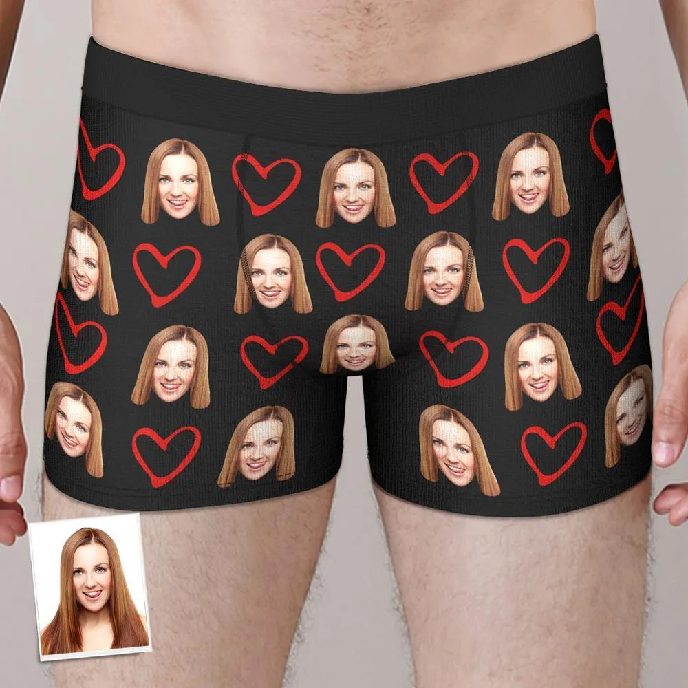 Custom Boxers with Face Custom Waistband Text Boxer Best Valentine's Day Gift for Him