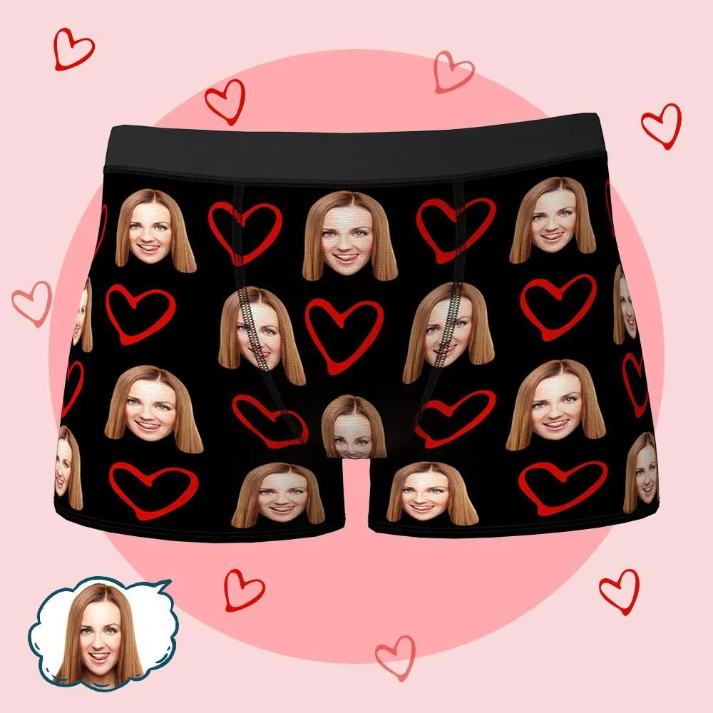 Custom Boxers with Face Personalised Photo Underwear Best Valentine's Day Gift for Him