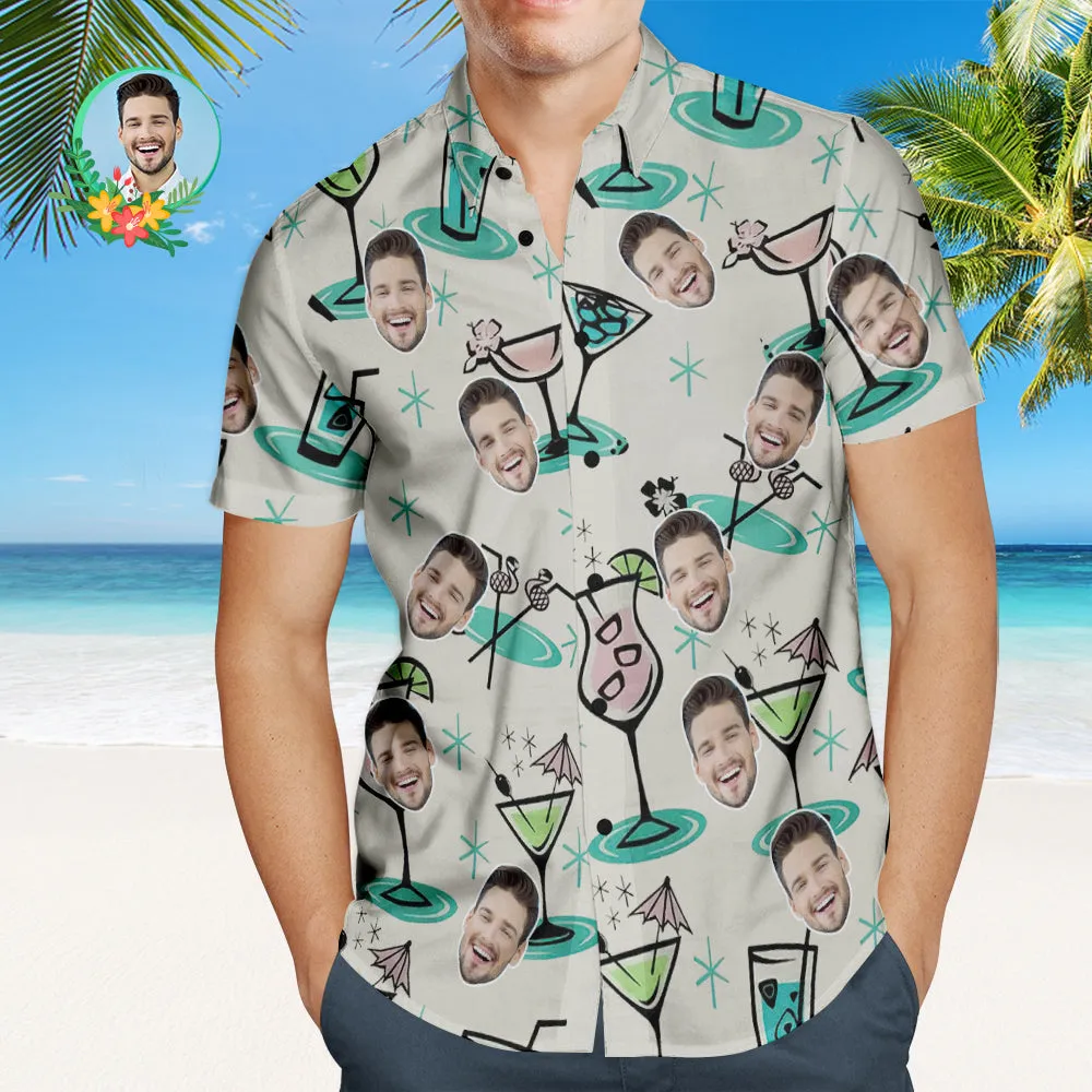 Custom Cocktail Party Hawaiian Shirt Personalized Face Shirt