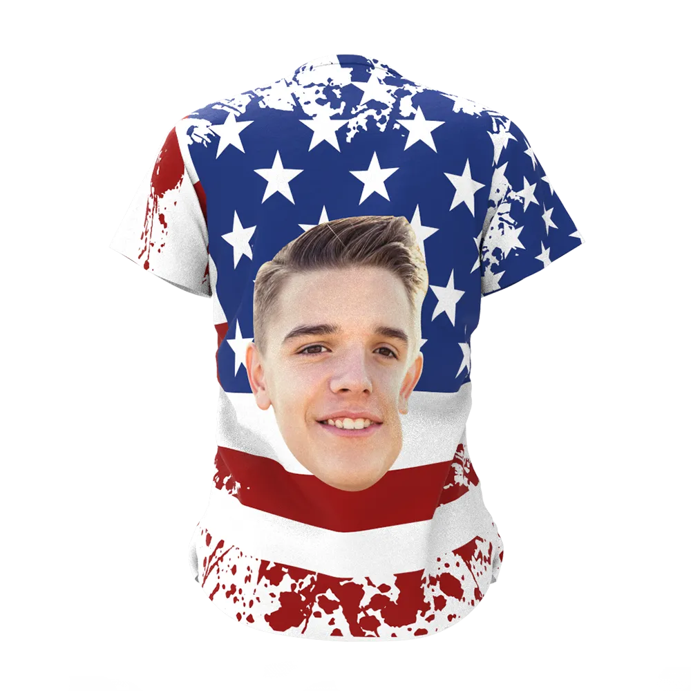 Custom Face American Flag T-shirt