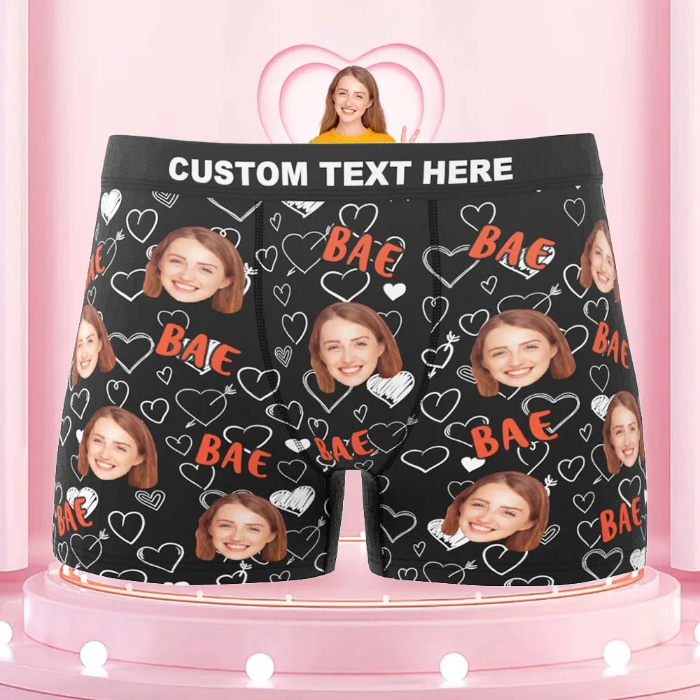 Custom Face Boxers Briefs Personalised Men's Shorts With Photo - Bae