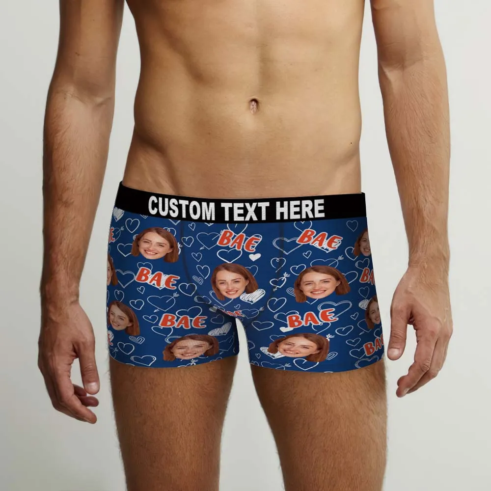 Custom Face Boxers Briefs Personalised Men's Shorts With Photo - Bae