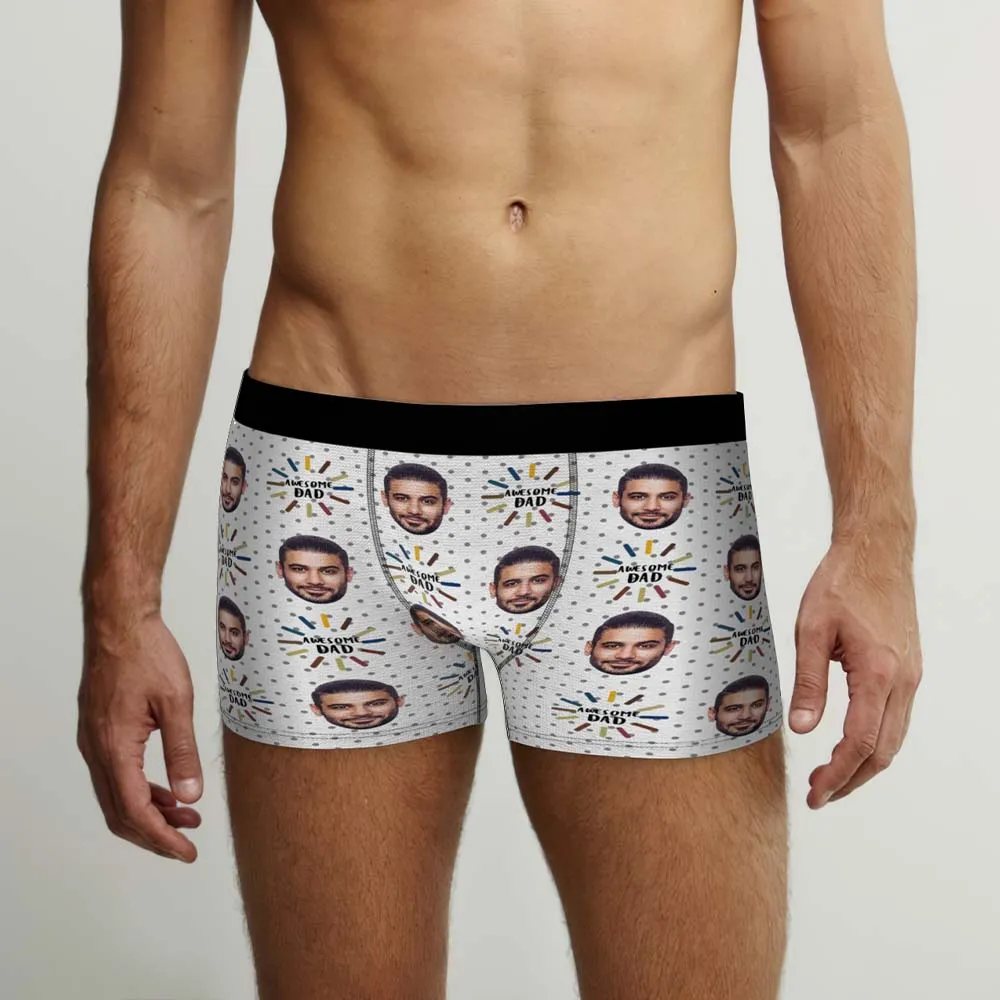 Custom Face Boxers Briefs Personalised Men's Shorts With Photo - For Awesome Dad