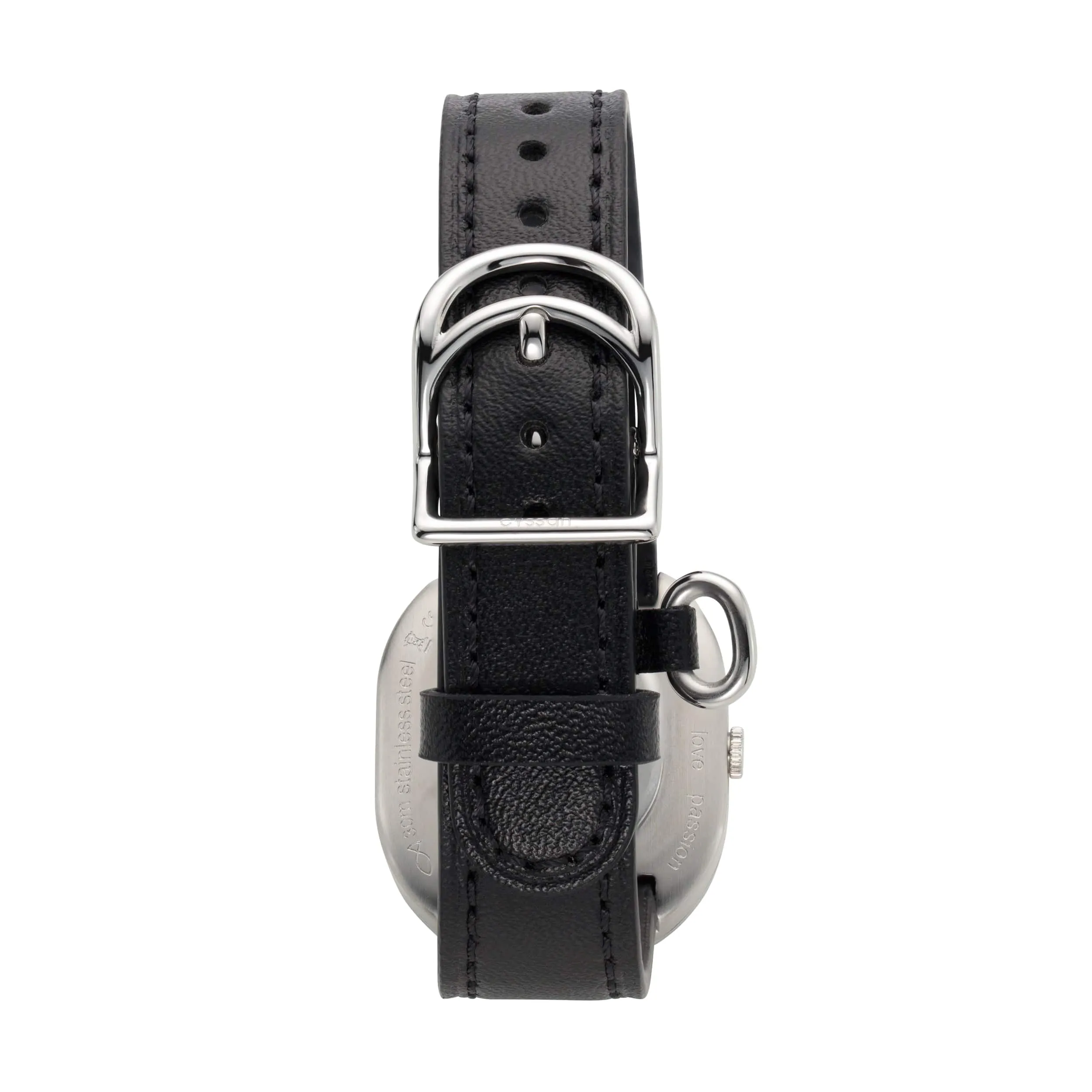 CYS7 Watch with Pink & Silver Dial | Black Vegan Leather Strap