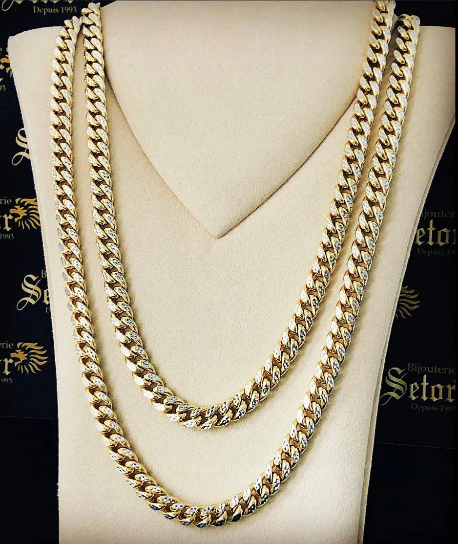 Diamond cut Cuban link chain