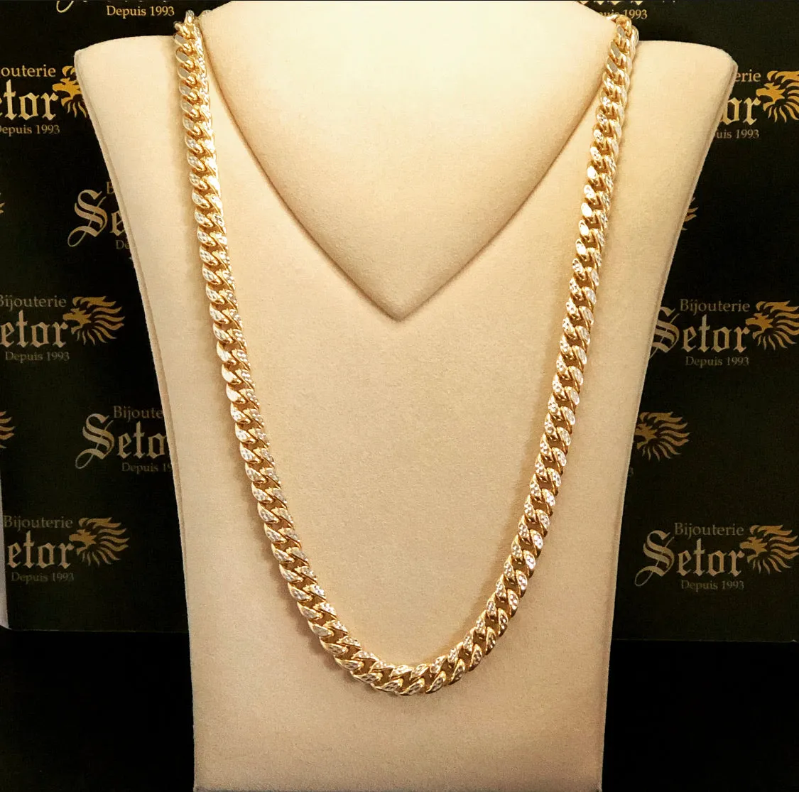 Diamond cut Cuban link chain