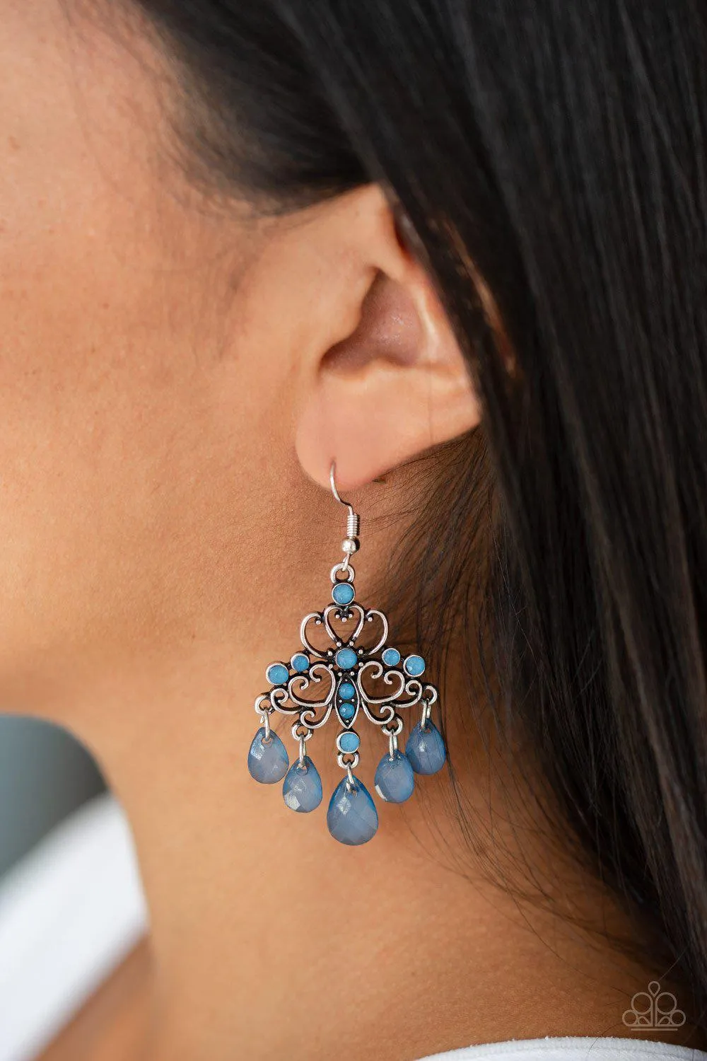 Dip It Glow Blue Earrings - Paparazzi Accessories