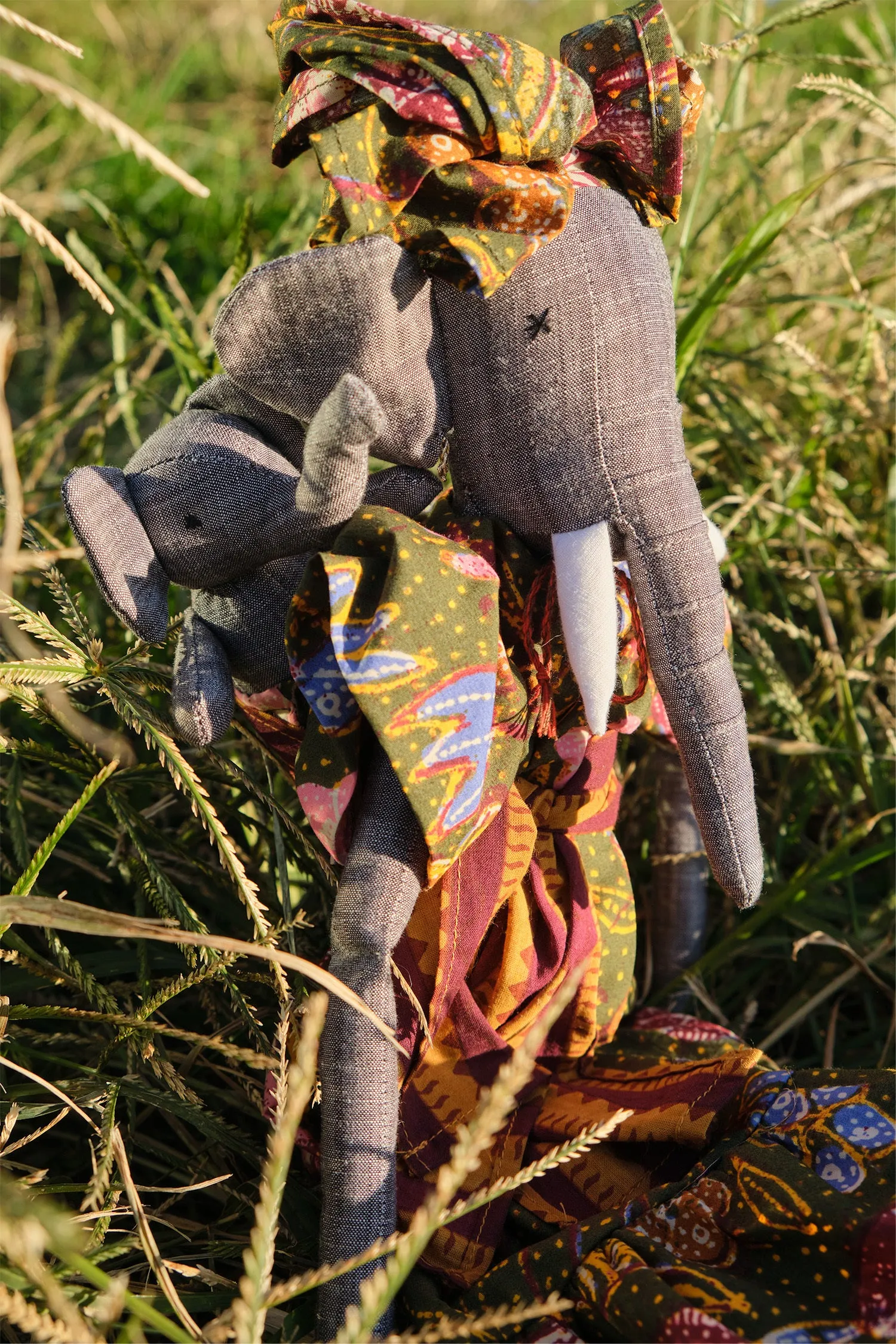 Elephant & Baby Doll - Pine Floral