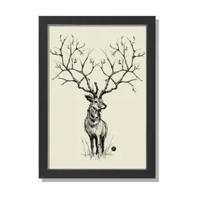 Enchanted Deer Unique Framed Wall Print