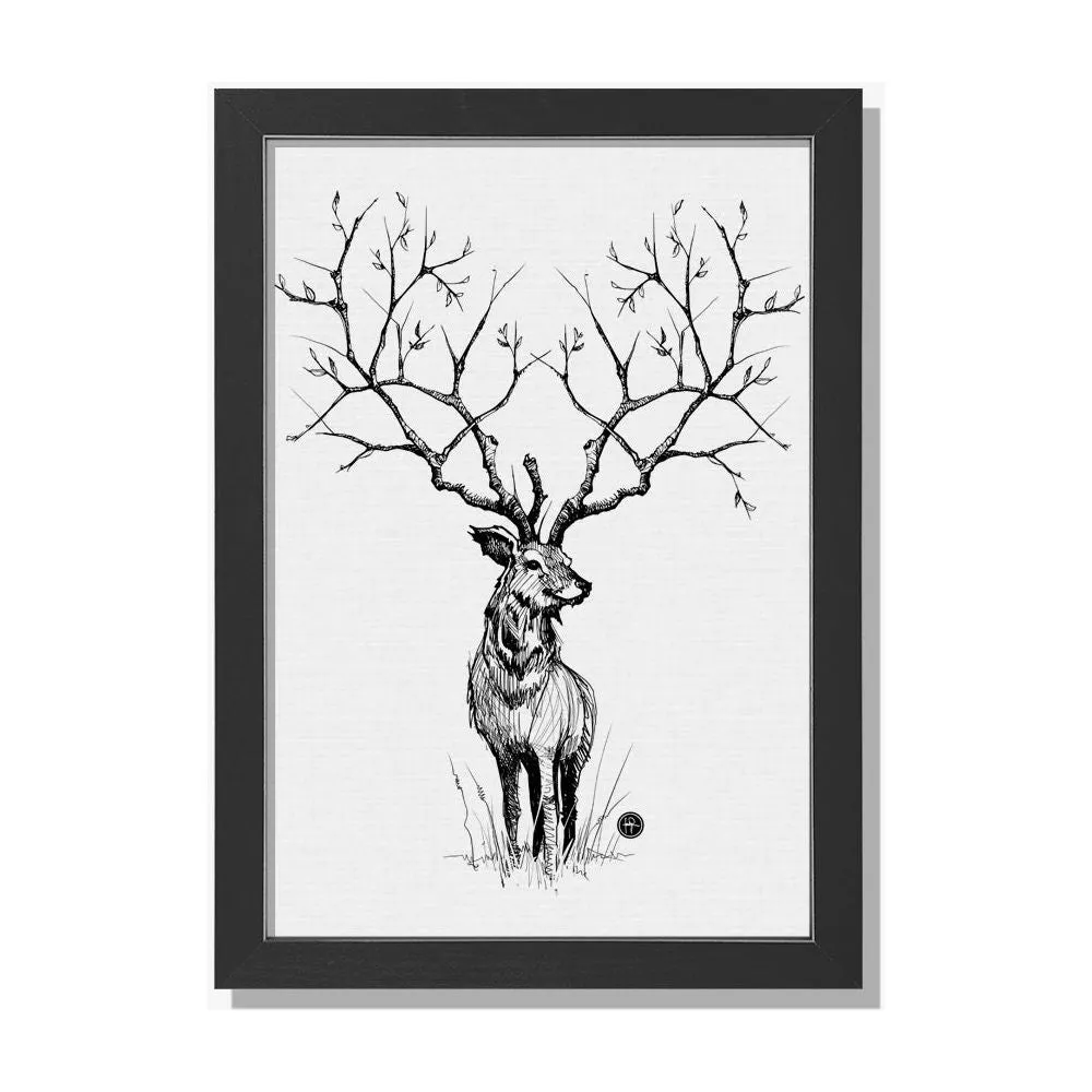 Enchanted Deer Unique Framed Wall Print