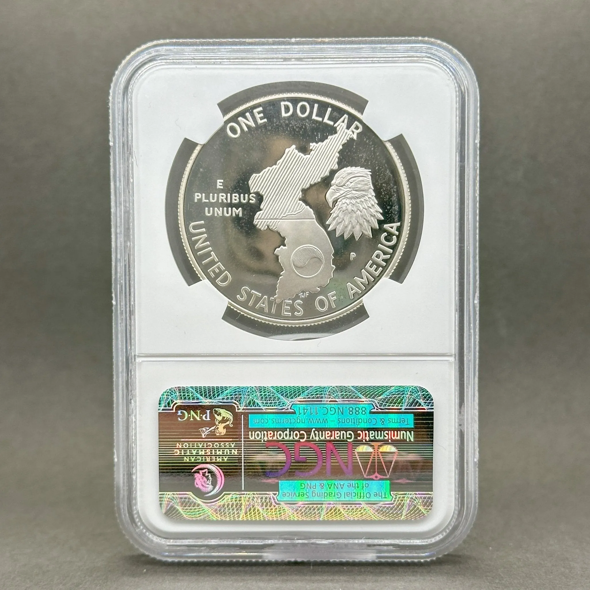 Estate 0.900 Fine Silver 1991 P Korean War s$1 Coin NGC PF69