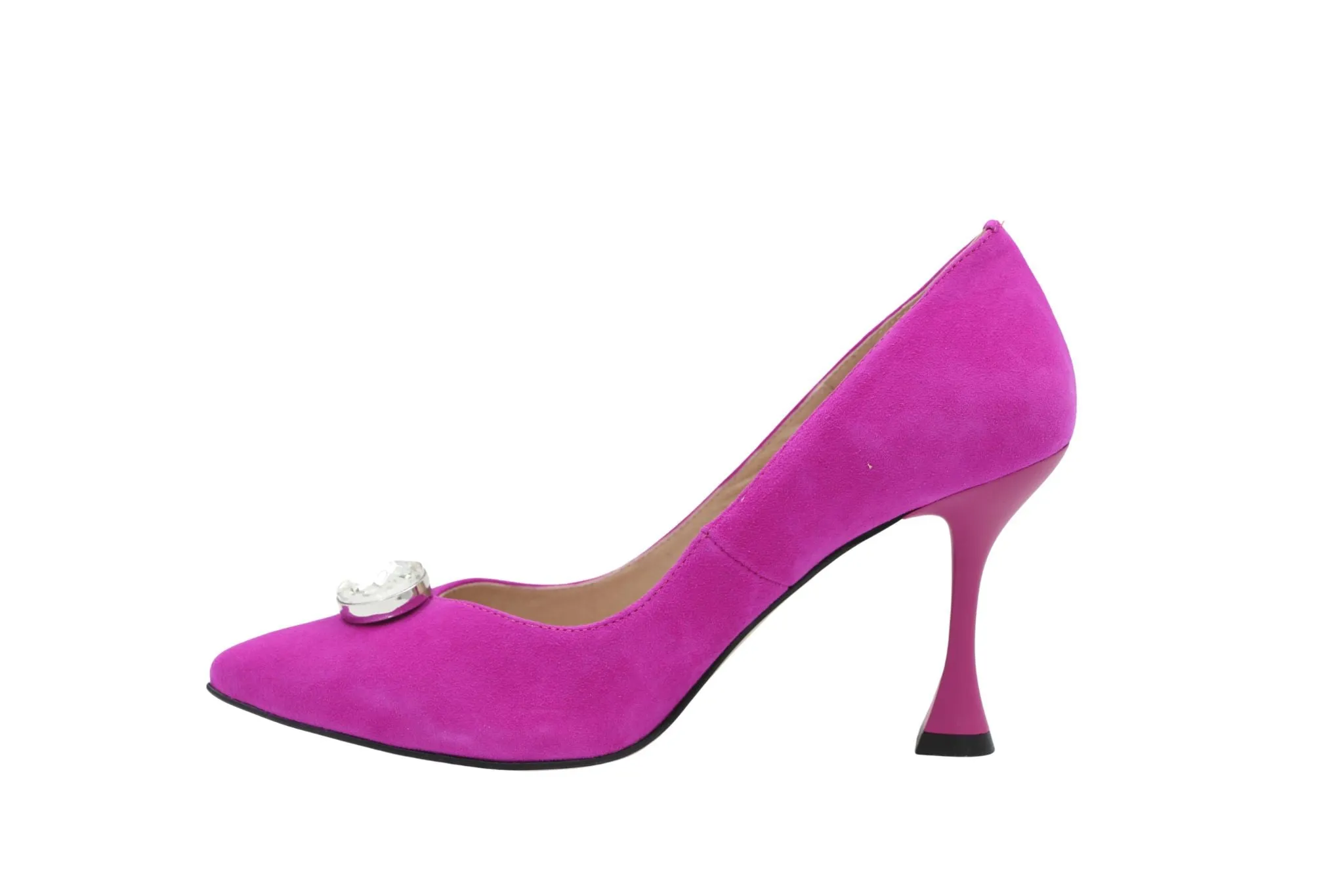 FABUCCI Magenta Pink Suede Heeled Shoe