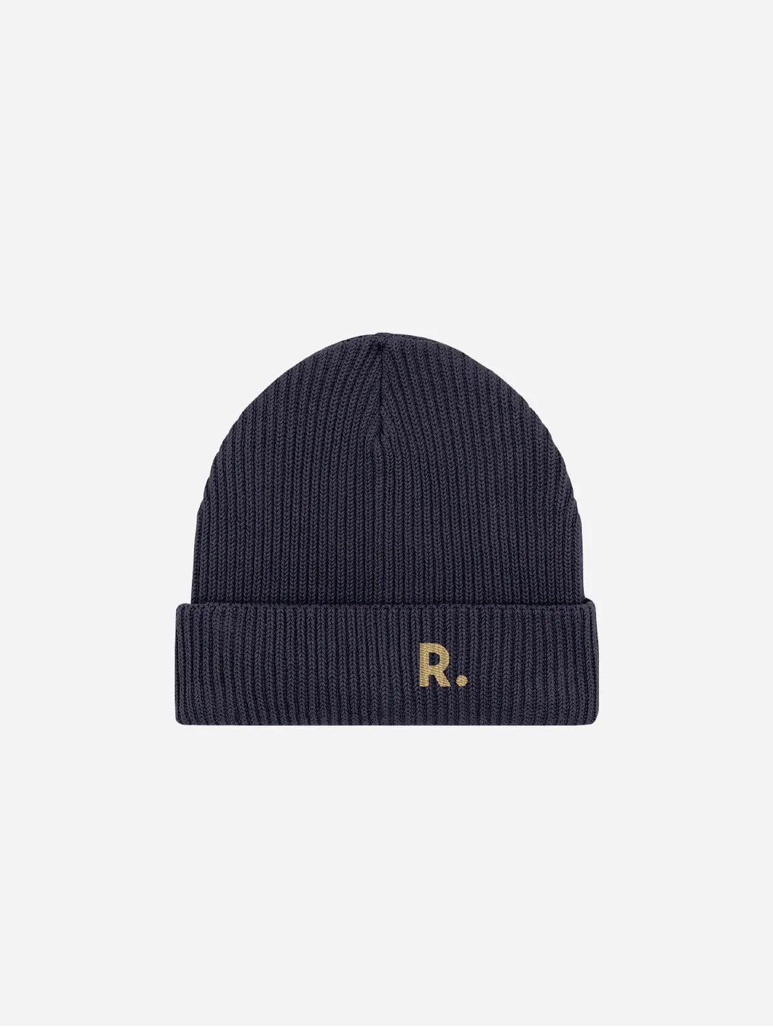 Fisherman Embroidered Organic Cotton Beanie | French Navy