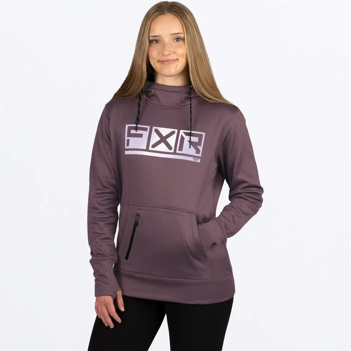 FXR Women's Podium Tech Pullover Fleece Muted Grape/White