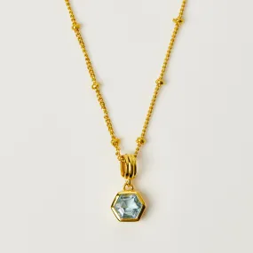 Garden Party Blue Topaz Hexagon Necklace